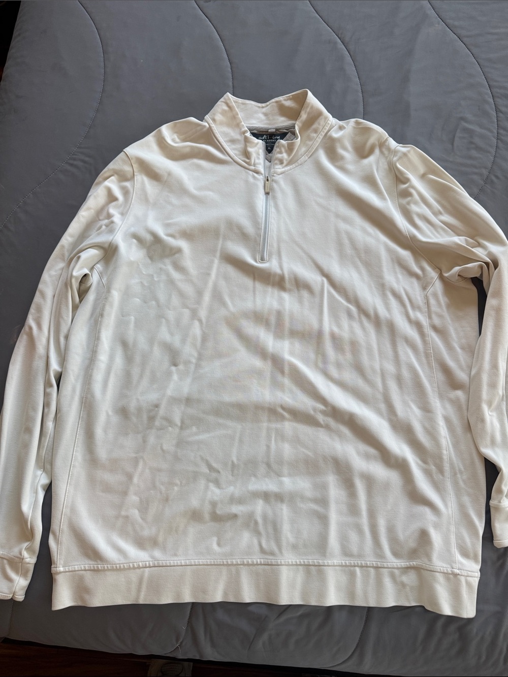 Adidas Men's White Quarter-Zip Pullover Sweater